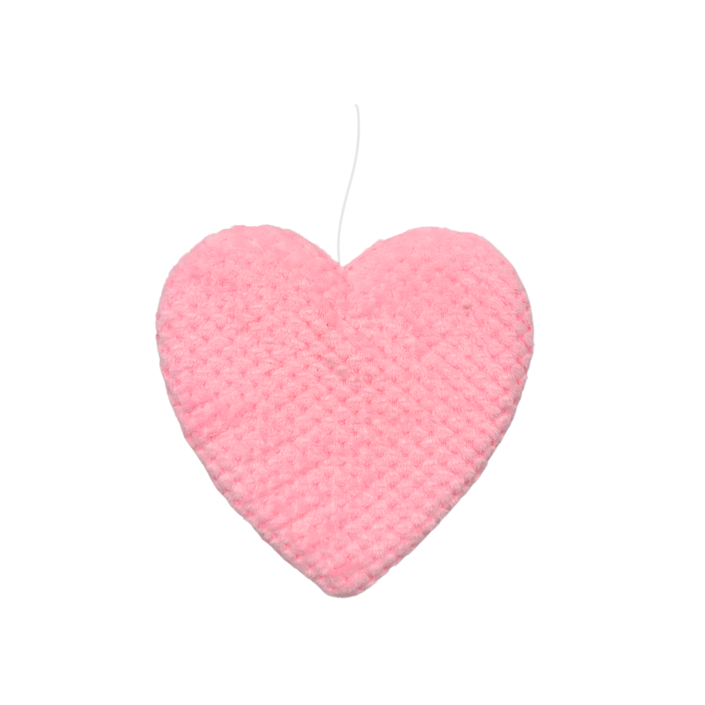 Cœur Bouloche Rose à Suspendre