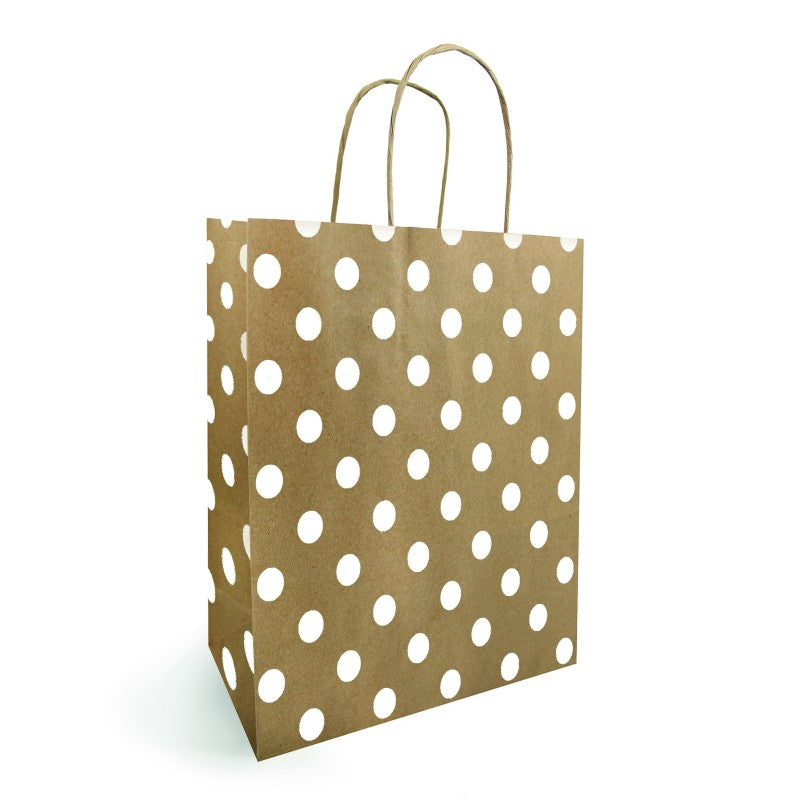 Sac kraft naturel avec pois blanc