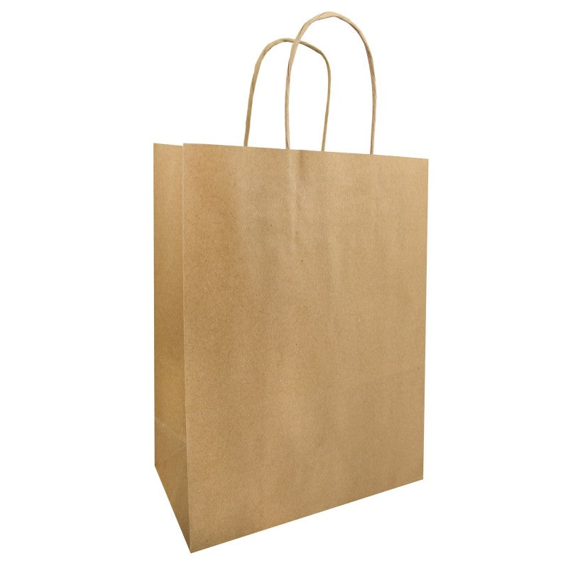 Sac kraft poignées torsadées brun