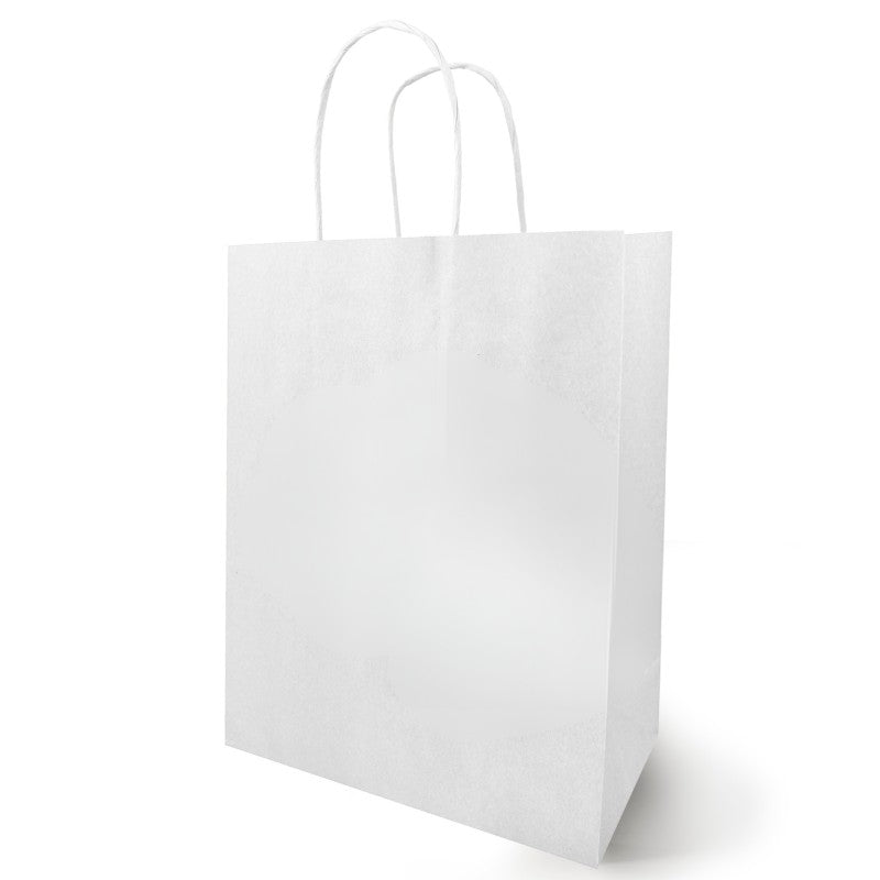 Sac kraft poignées torsadées blanc
