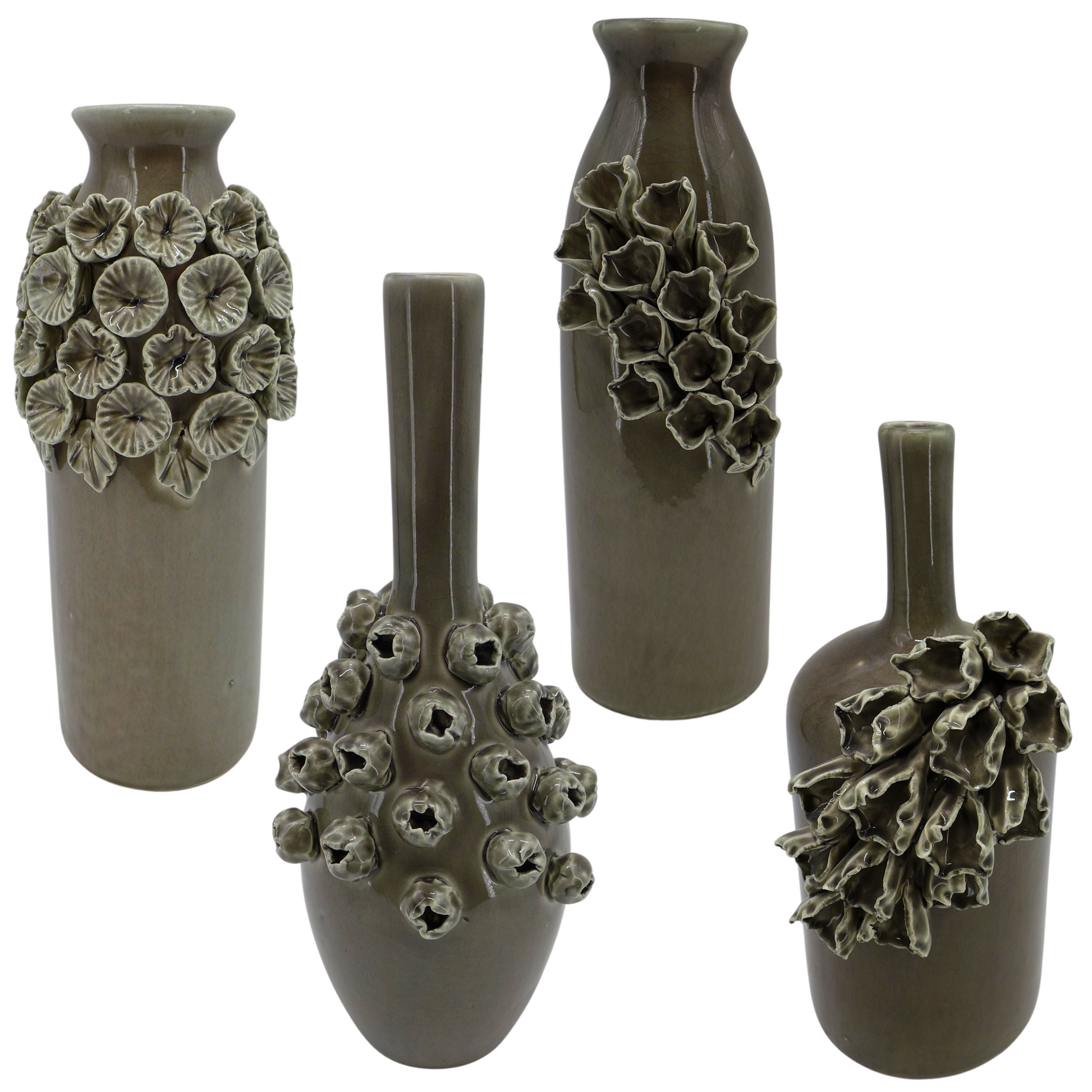 Vase cactus gris