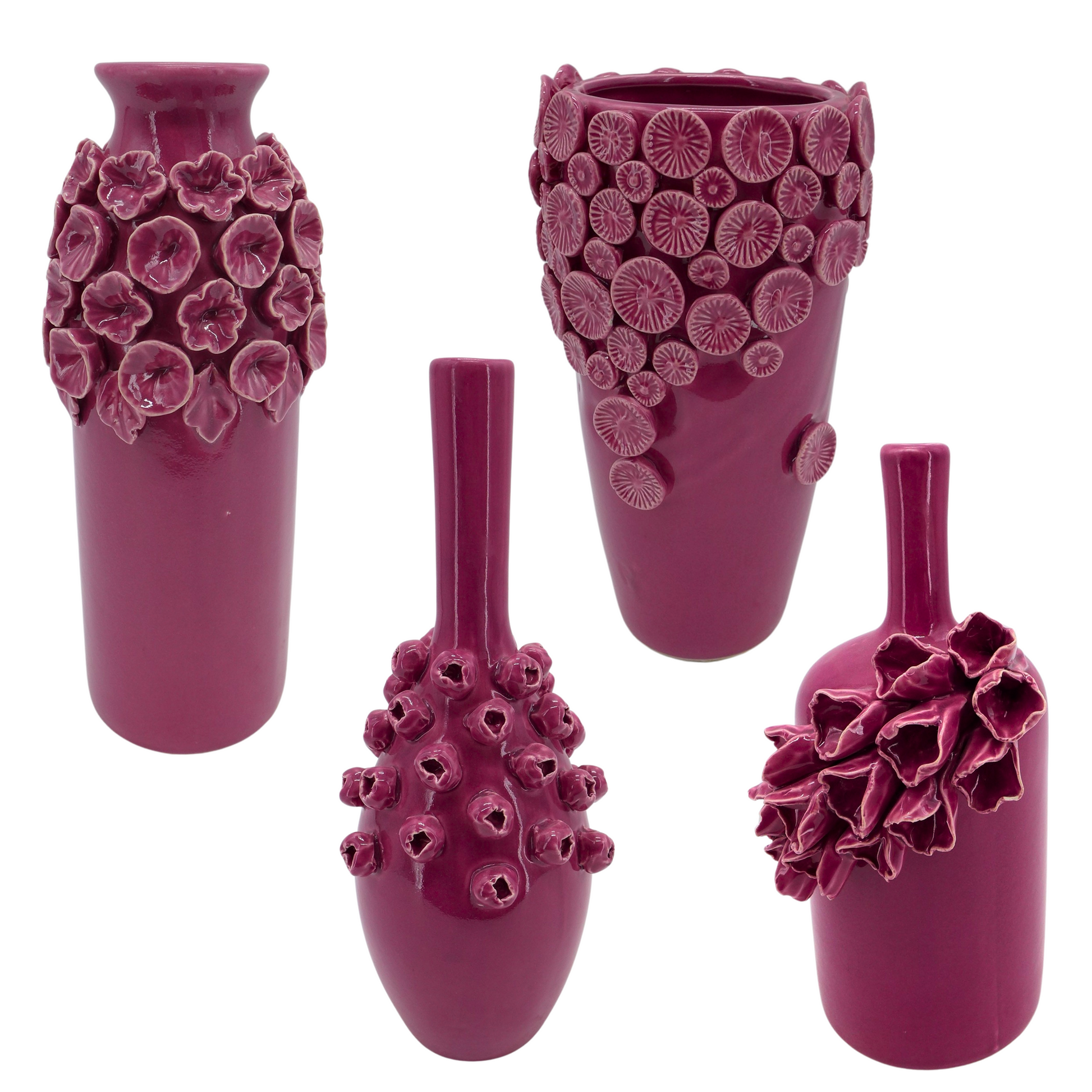 Vase cactus rose