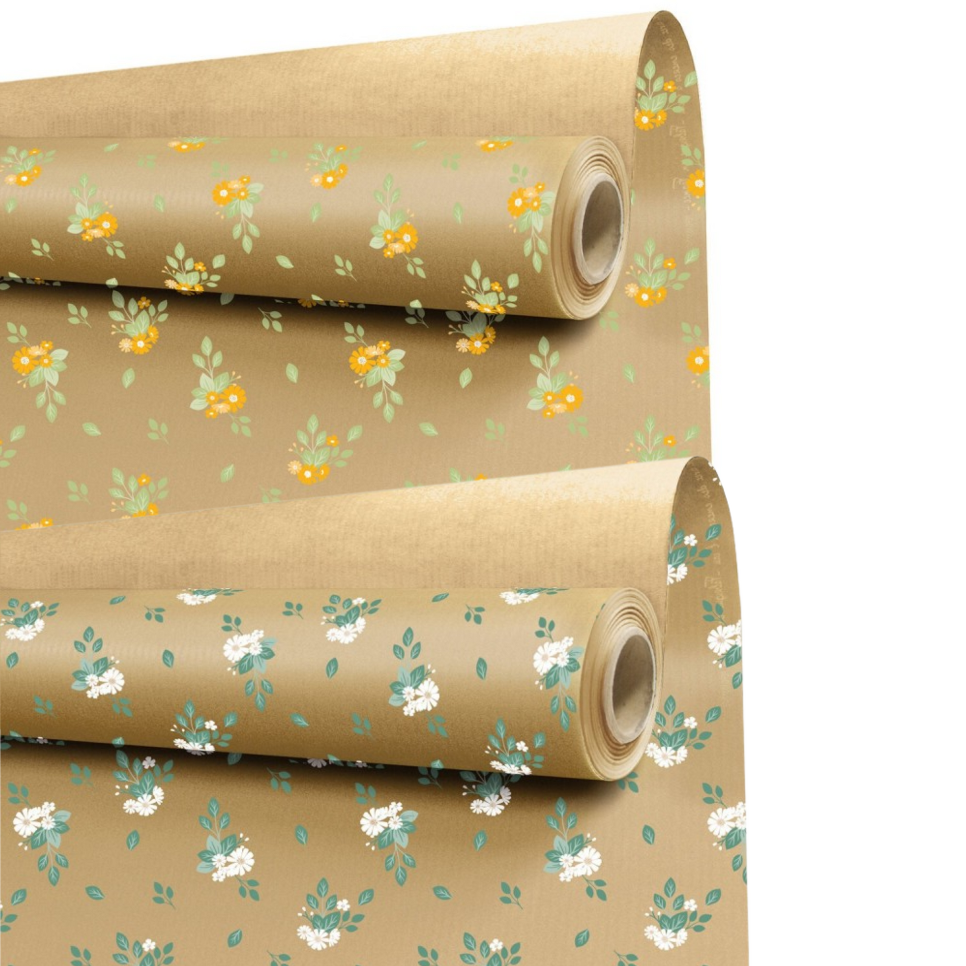 Rouleau Kraft Naturel Corrina Motif Fleurs