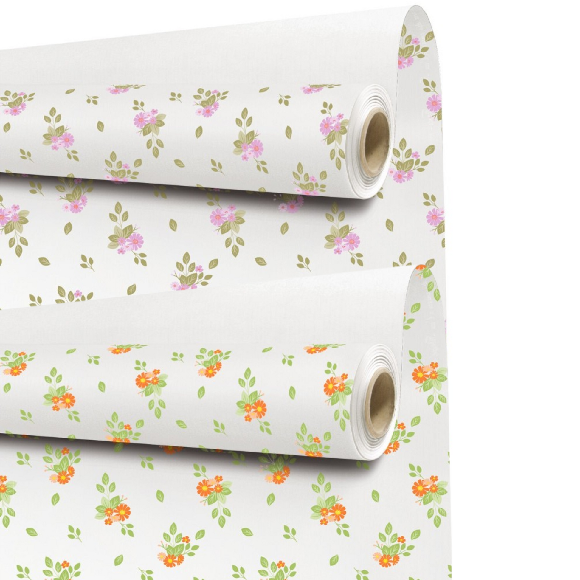 Rouleau Kraft Blanc Corrina Motif Fleurs