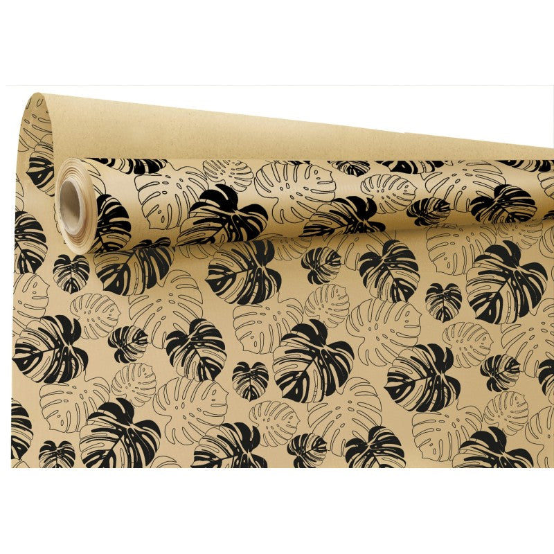 Rouleau craft Monstera noire