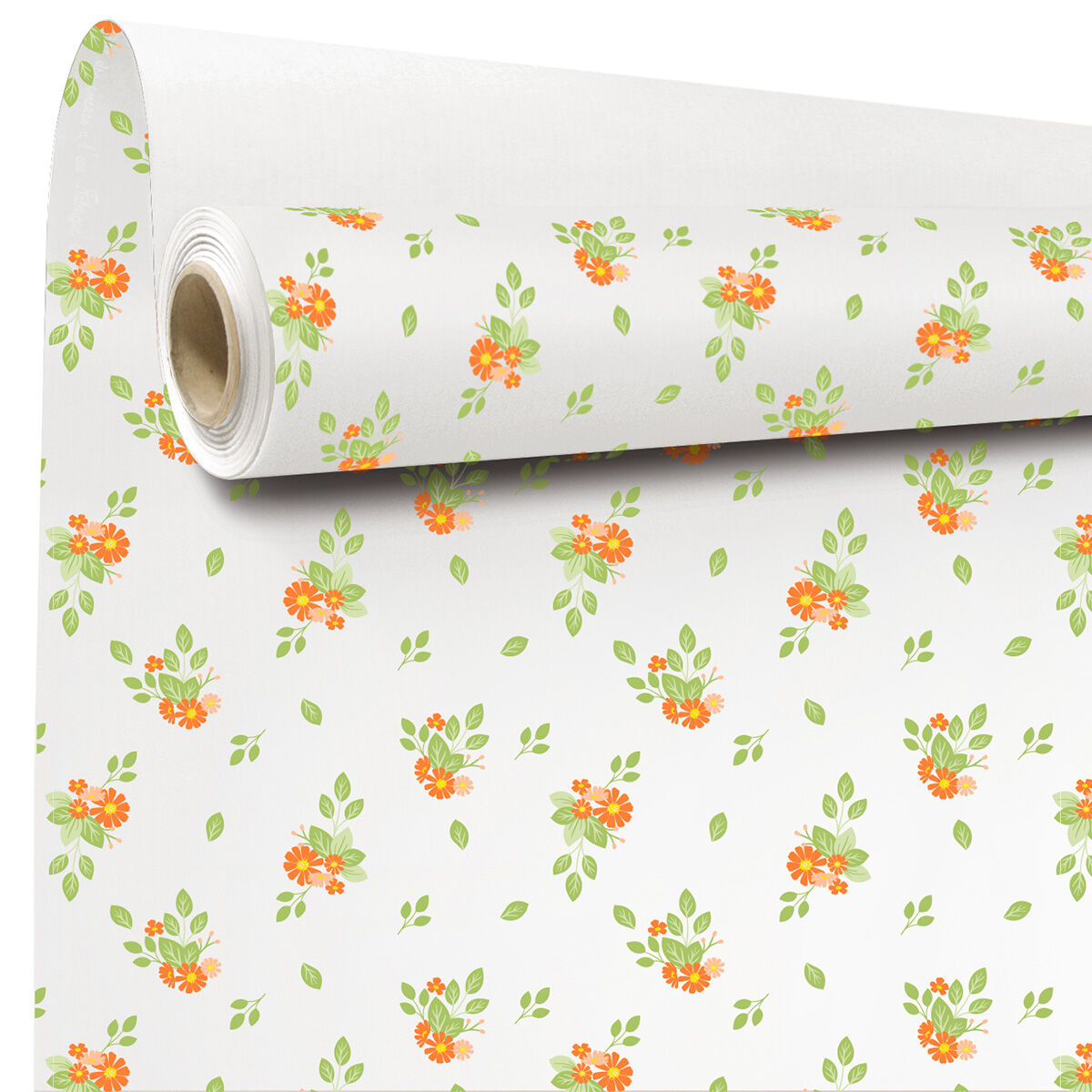Rouleau Kraft Blanc Corrina Motif Fleurs