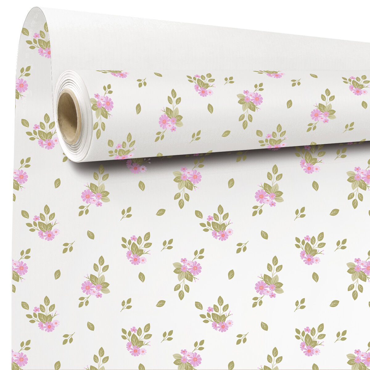 Rouleau Kraft Blanc Corrina Motif Fleurs