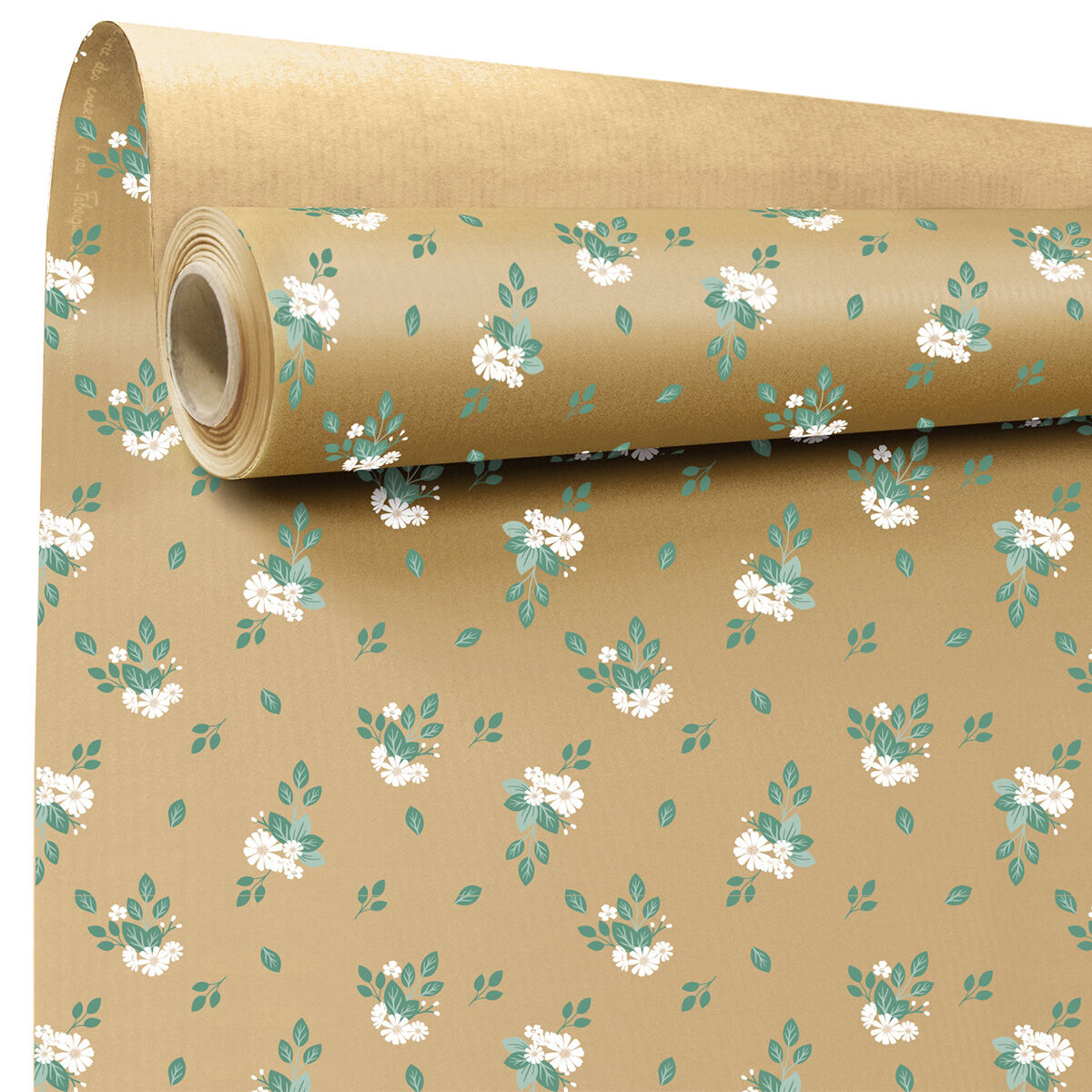 Rouleau Kraft Naturel Corrina Motif Fleurs