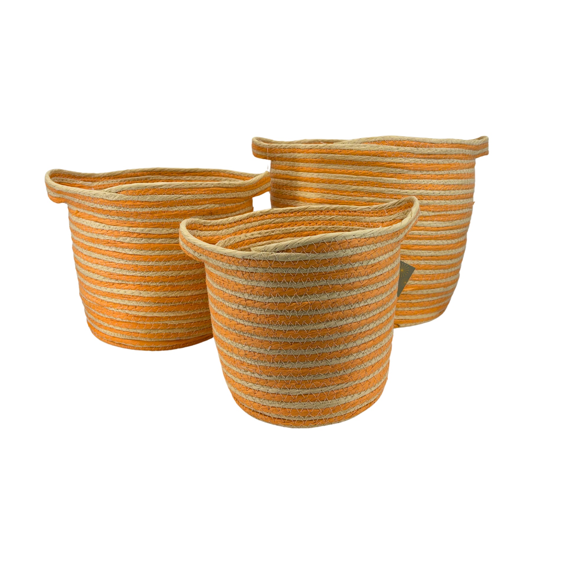 Cache-pots Corde avec Anse Saumon/Orange