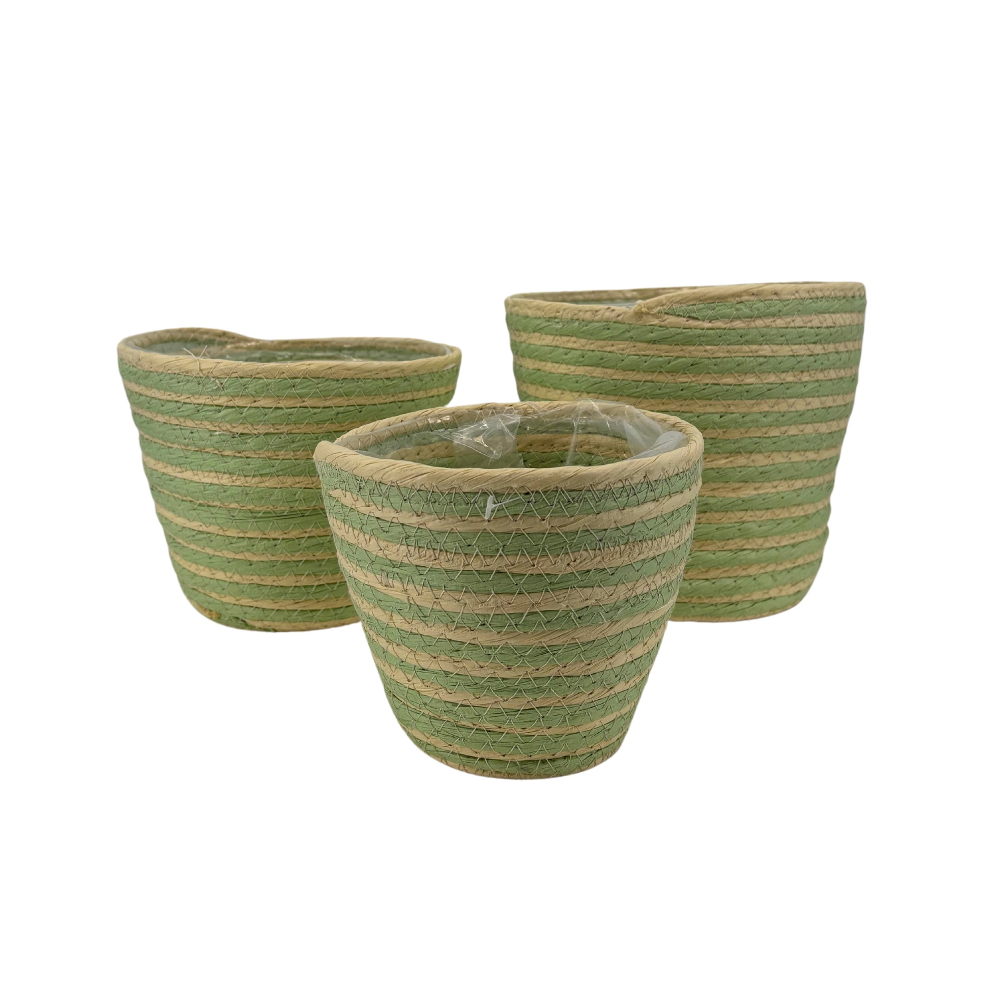 Cache-pots en Corde Vert/Anis