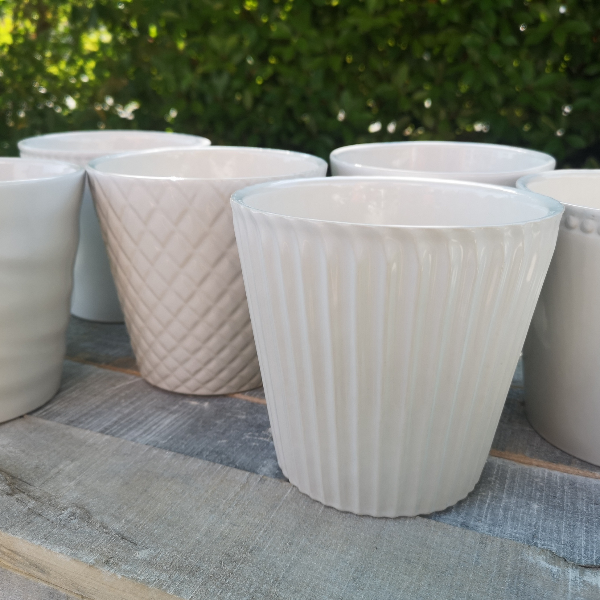 Cache pot Gres Blanc