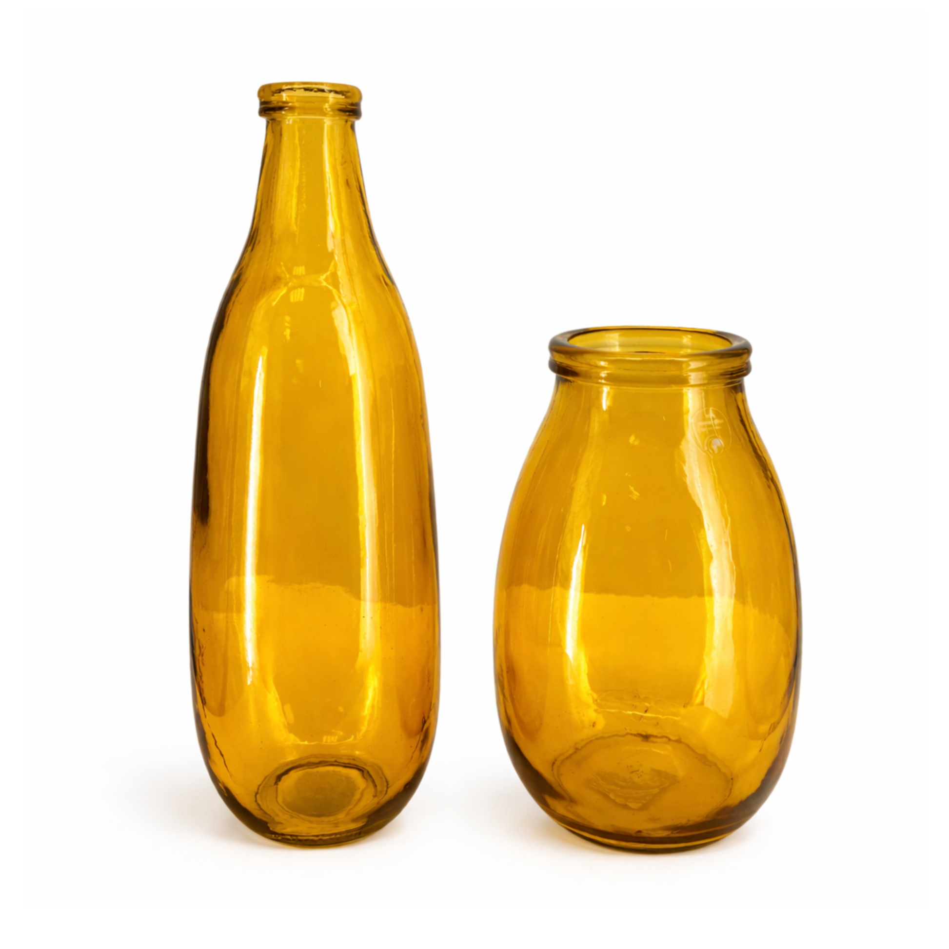 Vases Bouteille en Verre Jaune