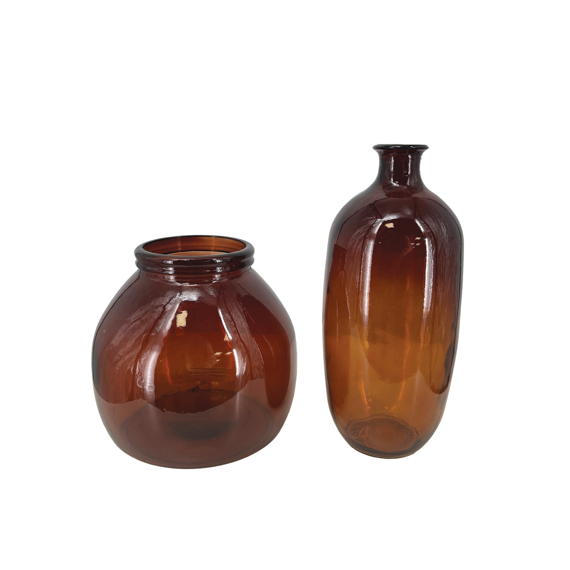 Vases en Verre Rouge Brique