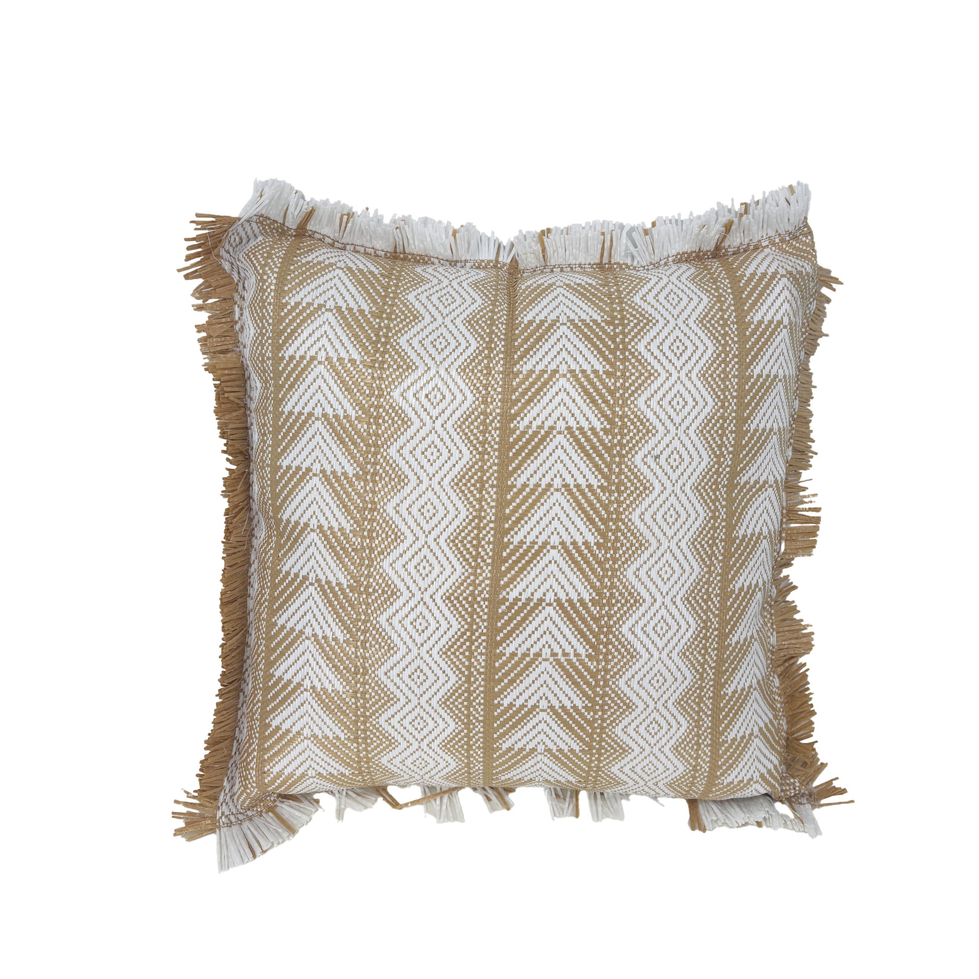 Coussin Polyester Saumon et Blanc