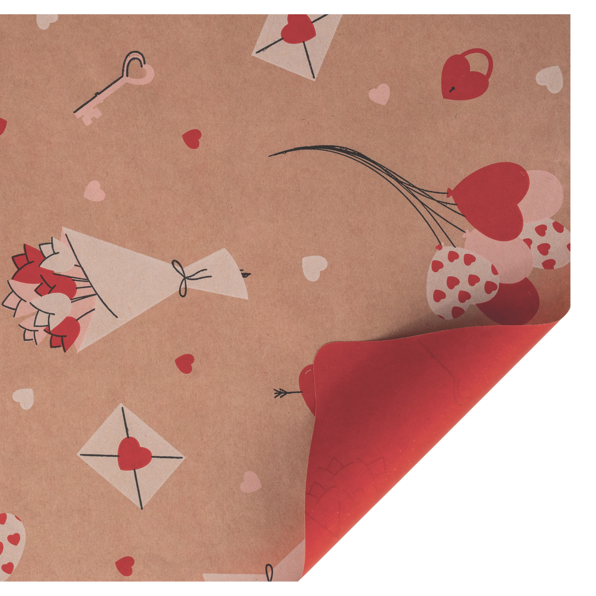 Rouleau Kraft Naturel / Rouge