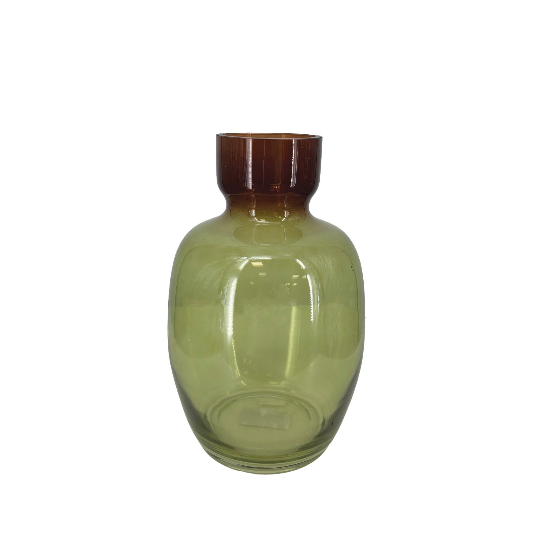 Vase en Verre Marron et Vert