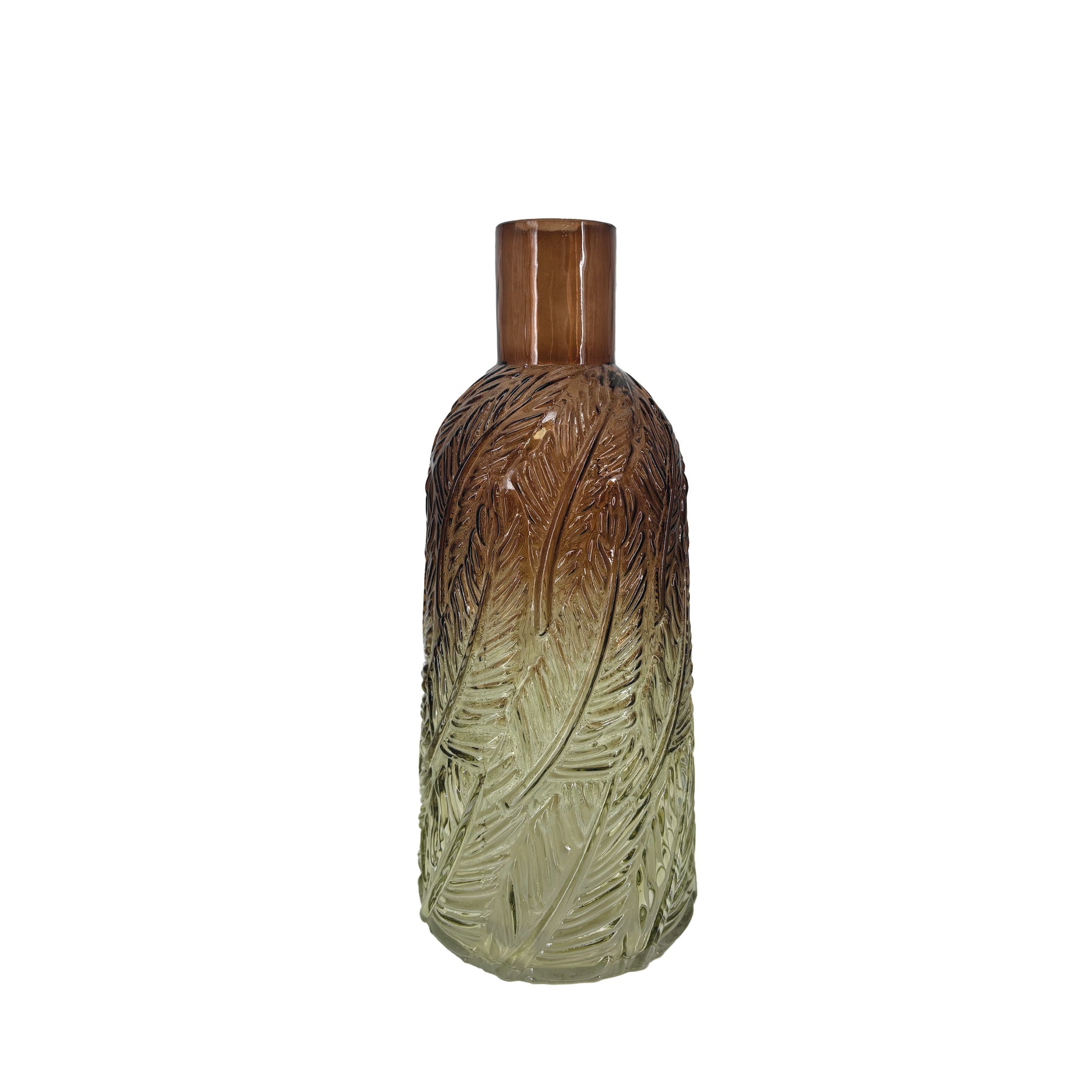 Bouteille en Verre Marron et Vert