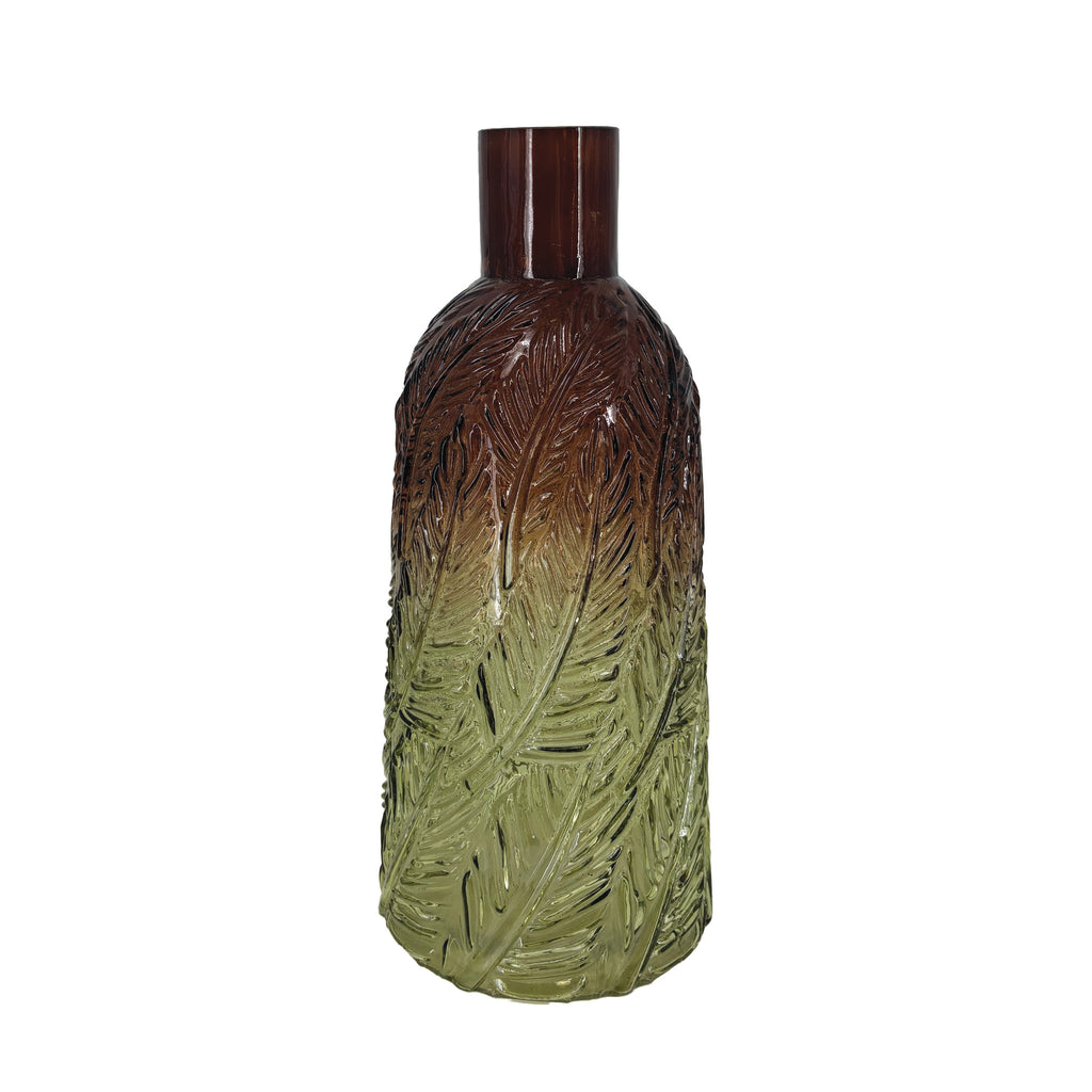 Bouteille en Verre Marron et Vert
