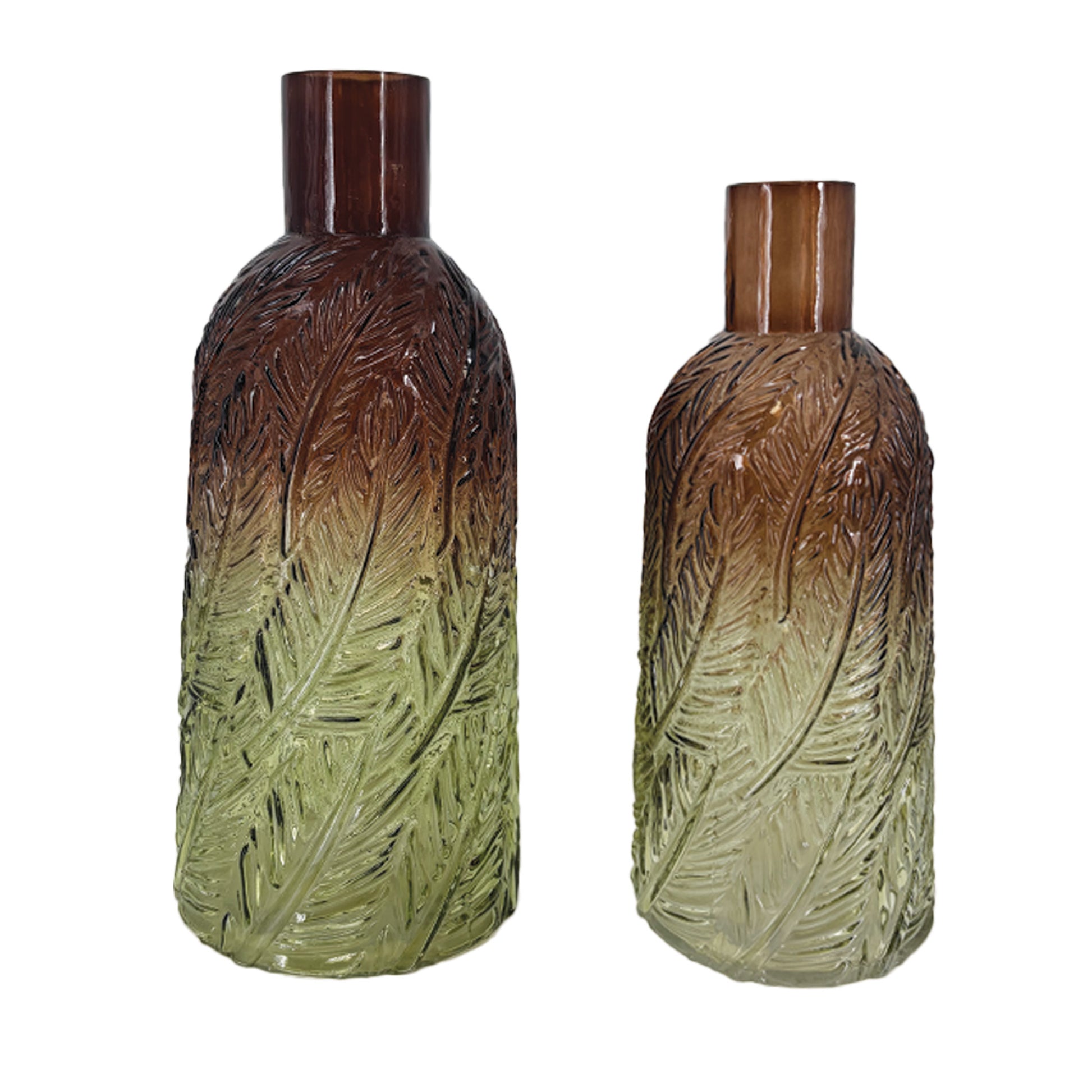 Bouteille en Verre Marron et Vert