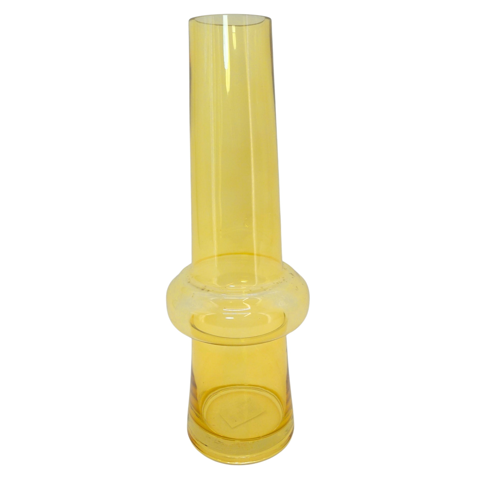 Vase bouteille jaune