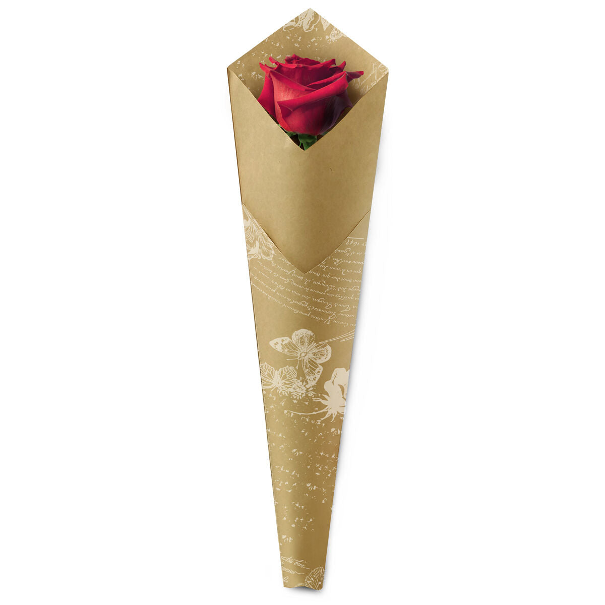 Cône pour Rose en Kraft Romance